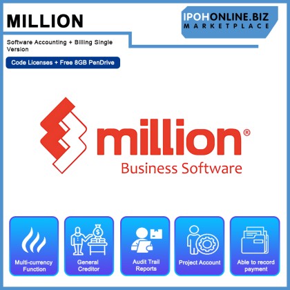 Million Software Accounting + Billing Single Version Code Licenses + Free 8GB PenDrive